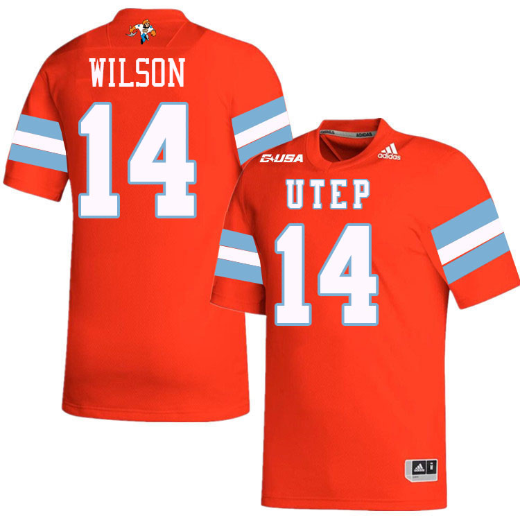 #14 Hahsaun Wilson UTEP Jersey,UTEP Miners College Football Jersey,Uniforms-Throwback